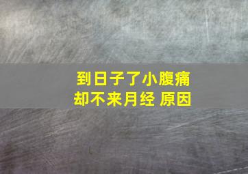 到日子了小腹痛却不来月经 原因